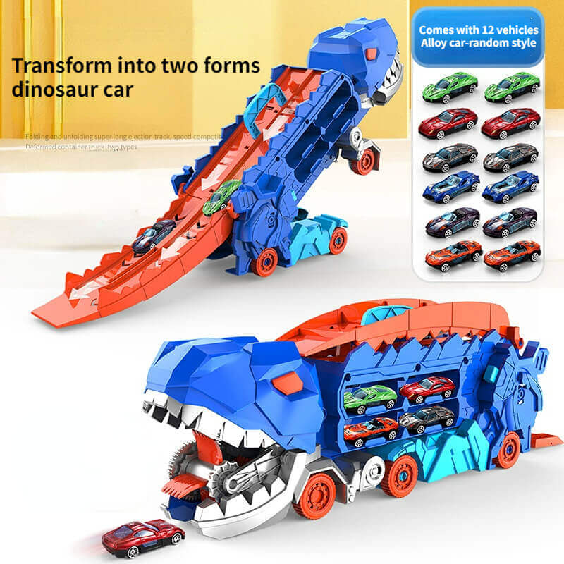 Camion jouet transport de dinosaures avec circuits de course