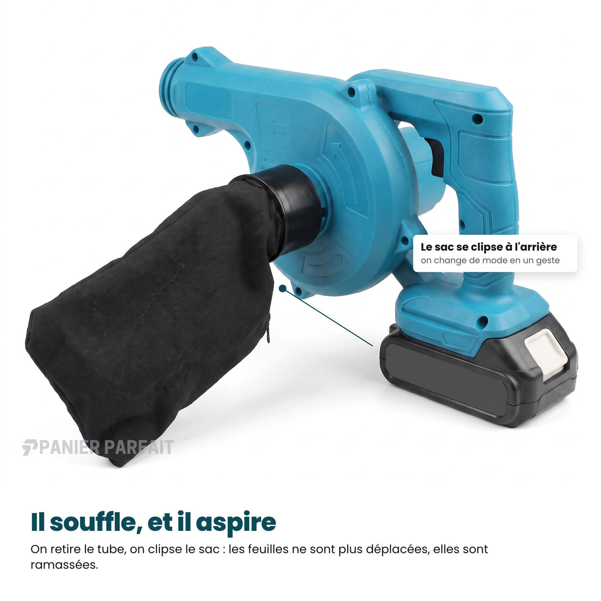 Souffleur aspirateur électrique sans fil 2 en 1 rechargeable