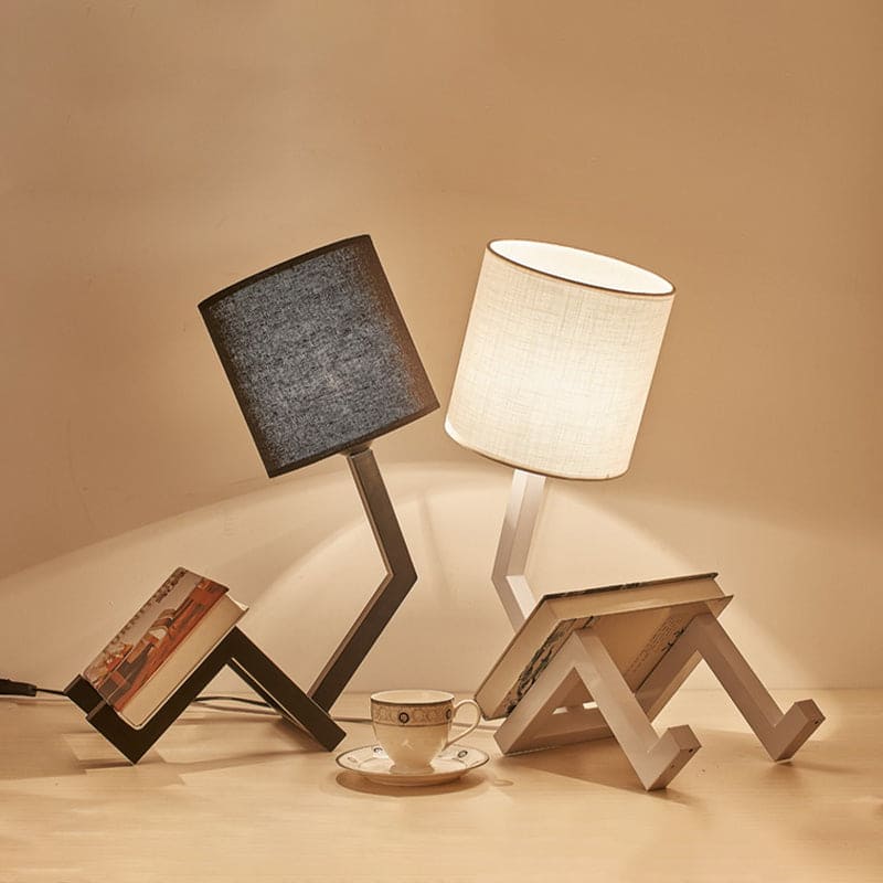 Lampe de table scandinave avec étagère intégrée
