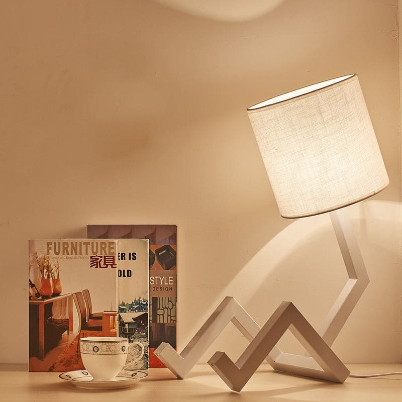 Lampe de table scandinave avec étagère intégrée
