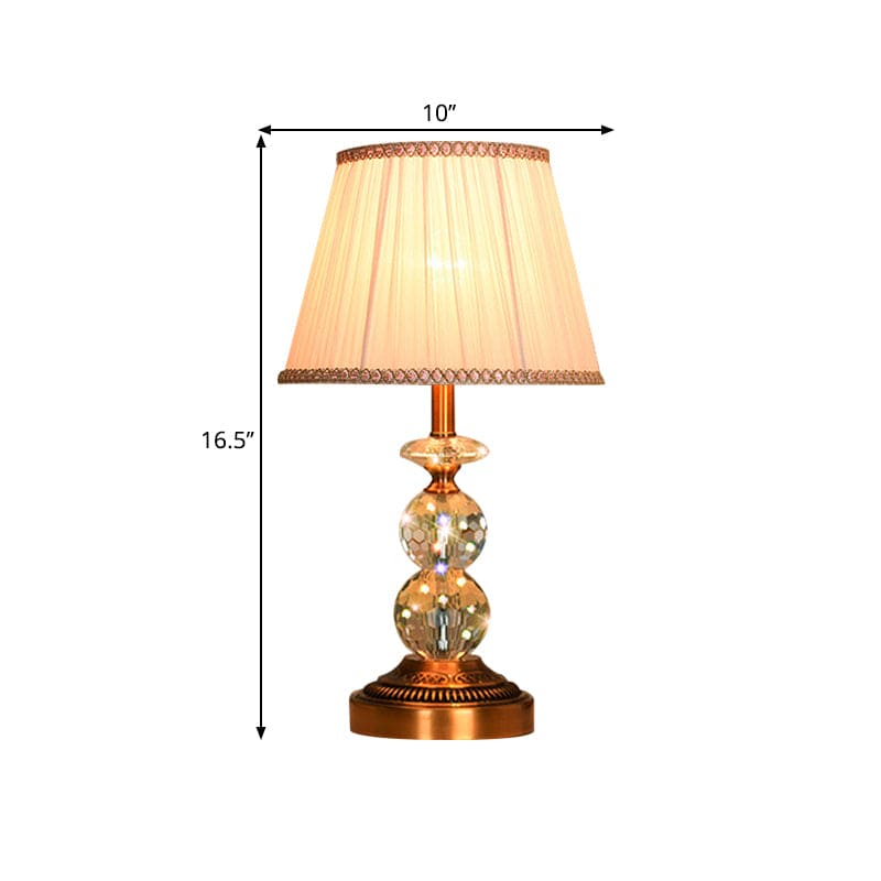 Lampe de table élégante forme conique cristaux taillés