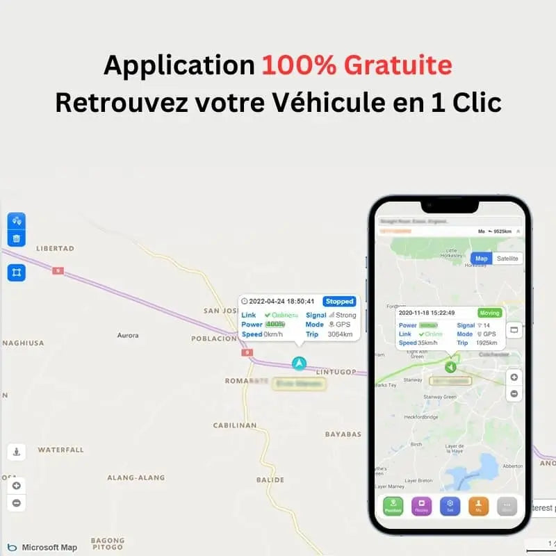 Mini traceur GPS étanche avec micro pour voiture et moto