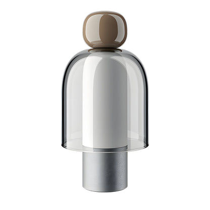 Lampe de table rechargeable en verre transparent à LED dimmable
