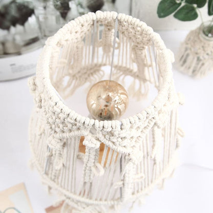 Lampe de table décorative en corde tissée pour éclairage ambiant