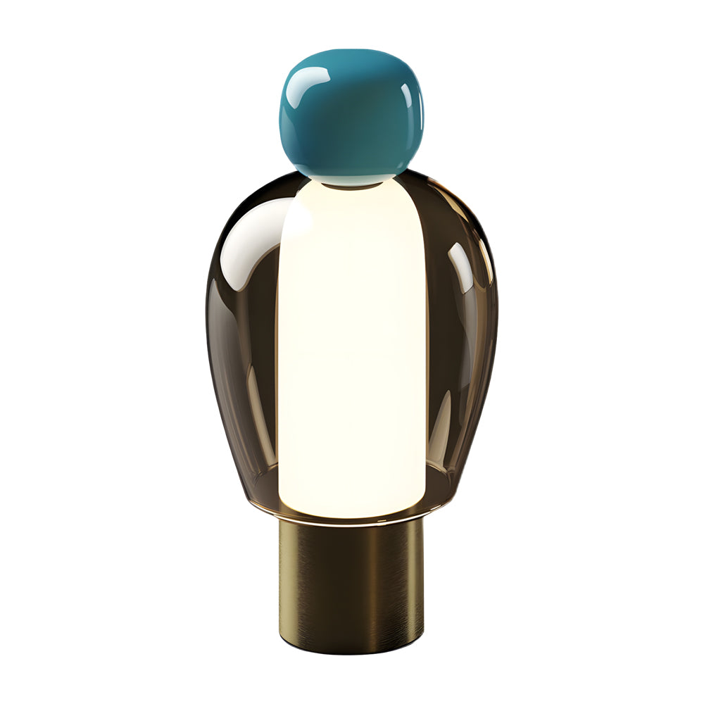 Lampe de table rechargeable en verre transparent à LED dimmable