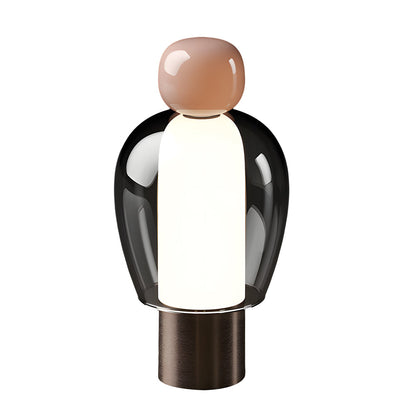 Lampe de table rechargeable en verre transparent à LED dimmable