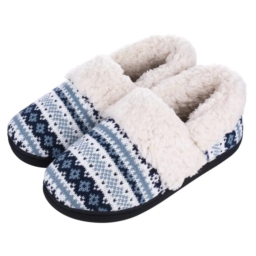 Pantoufles d’intérieur chaudes en tricot pelucheux hiver