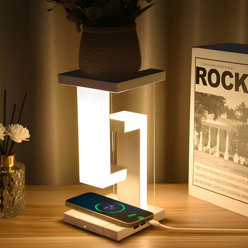 Lampe de table anti-gravité à chargement sans fil LED