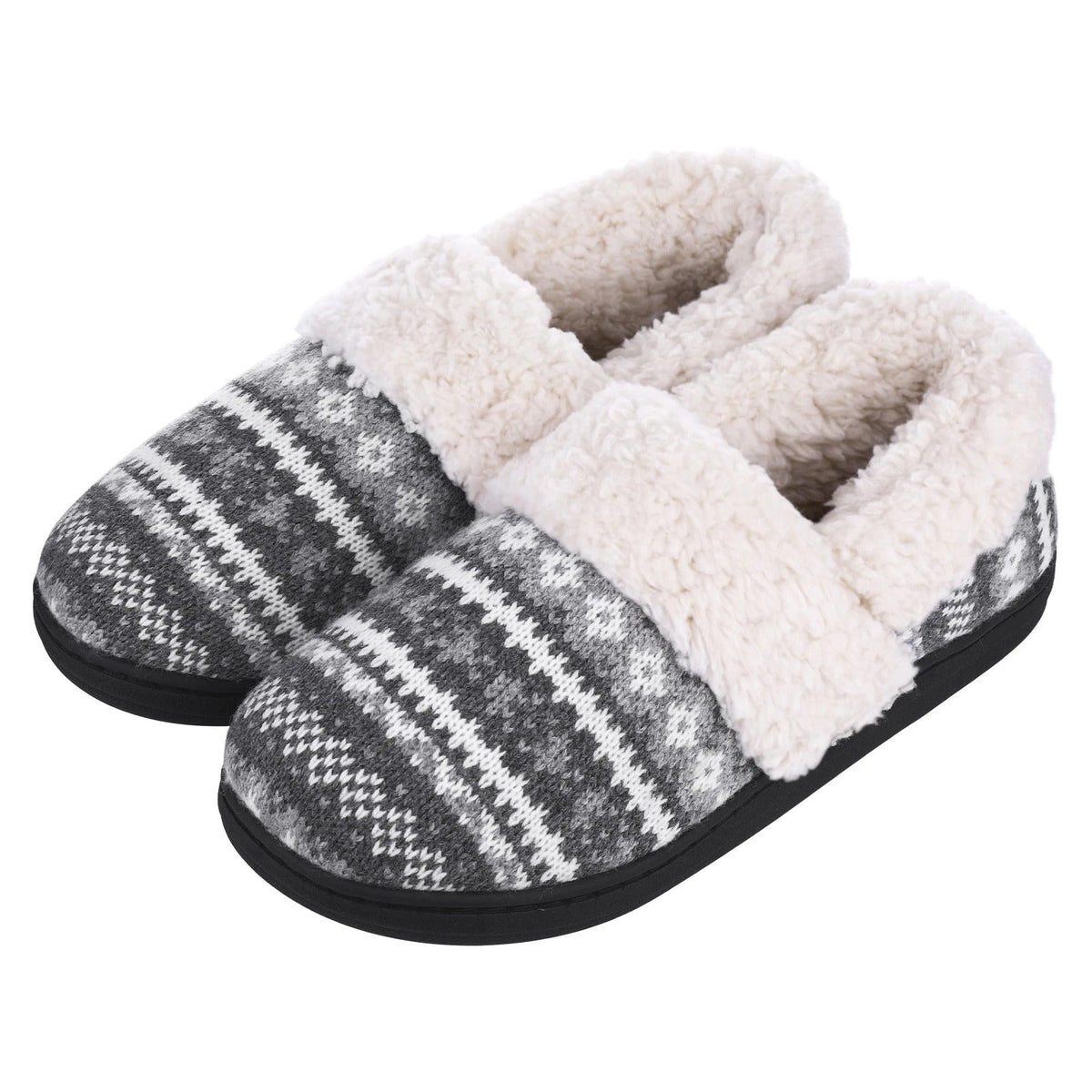 Pantoufles d’intérieur chaudes en tricot pelucheux hiver
