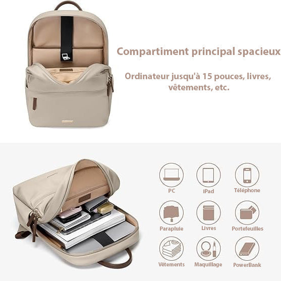 Sac à dos ordinateur portable léger compartiment rembourré
