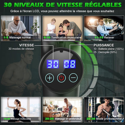 Pistolet de massage musculaire silencieux à intensité réglable 30