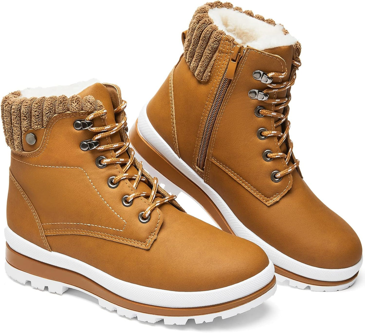 Bottes de combat doublées de fourrure isolantes