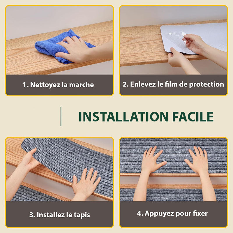 Tapis d'escalier antidérapant autocollant lot de 15 pièces