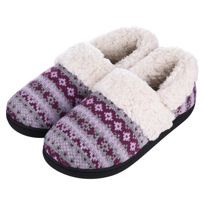Pantoufles d’intérieur chaudes en tricot pelucheux hiver