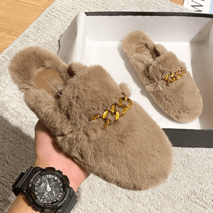 Pantoufles confortables en fourrure douce
