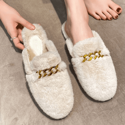Pantoufles confortables en fourrure douce