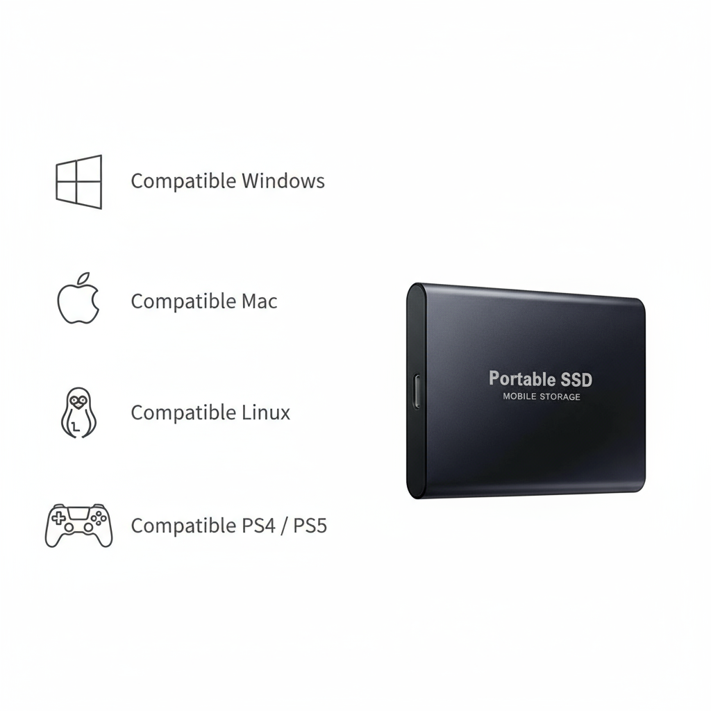 Disque Dur Externe Rapide et Compact - Stockage Portable de Grande Capacité