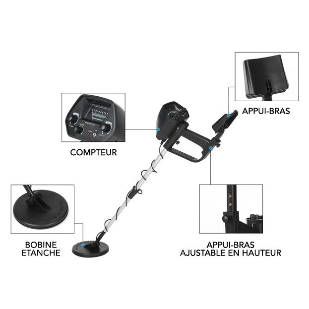 Détecteur de métaux professionnel avec accessoires complets