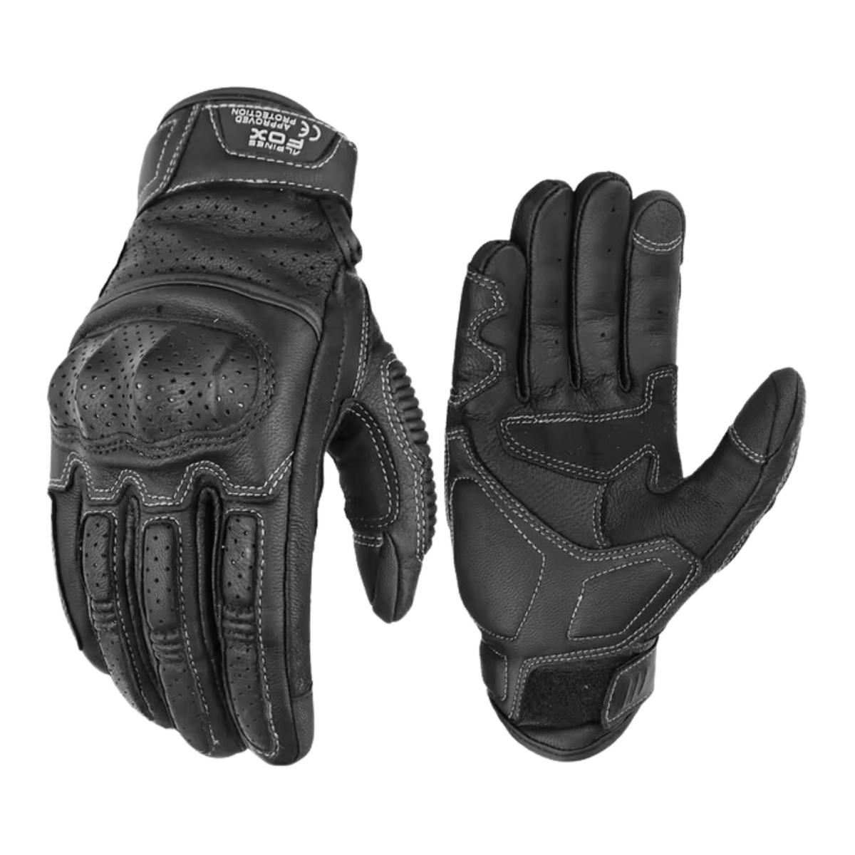 Gants de motocross en cuir vintage résistants