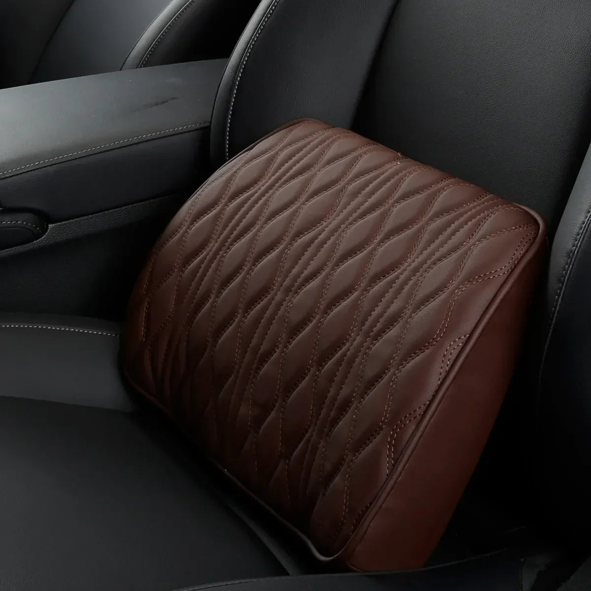 Oreiller de cou de voiture en simili cuir confortable