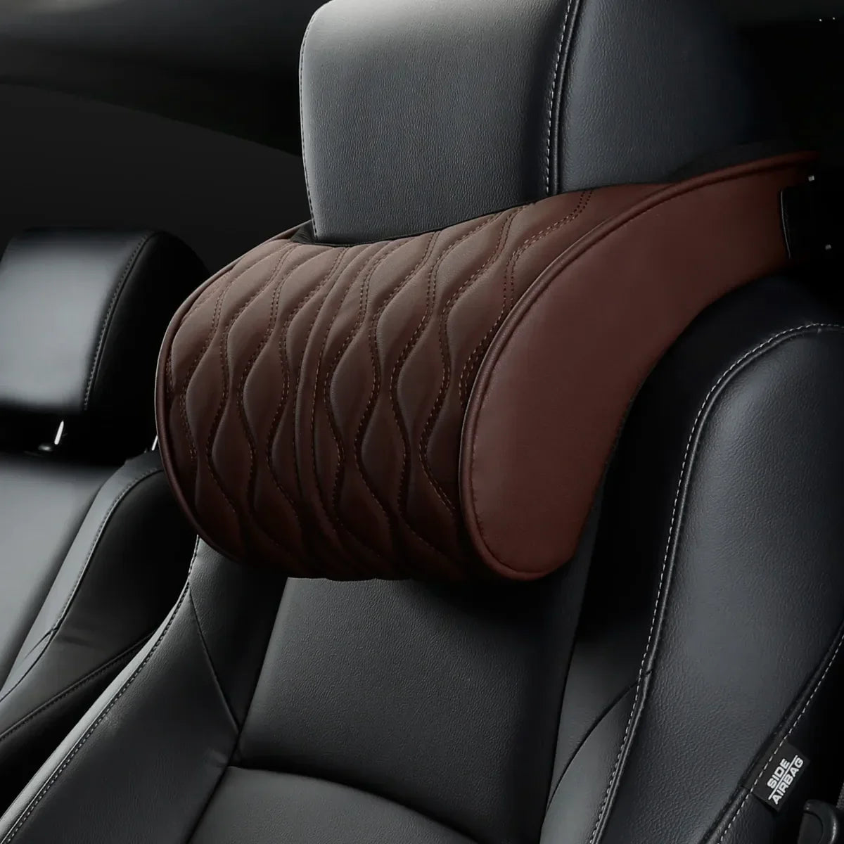 Oreiller de cou de voiture en simili cuir confortable
