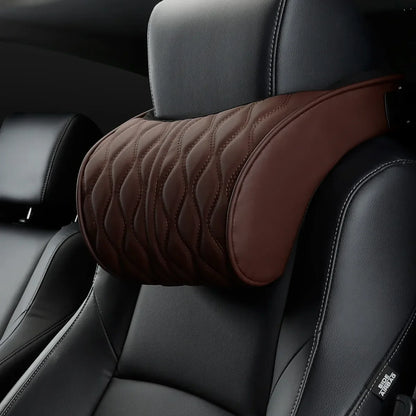 Oreiller de cou de voiture en simili cuir confortable
