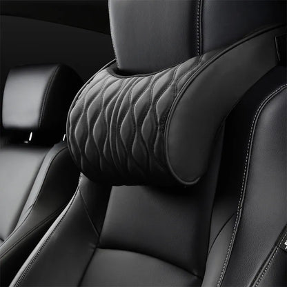 Oreiller de cou de voiture confortable en cuir PU
