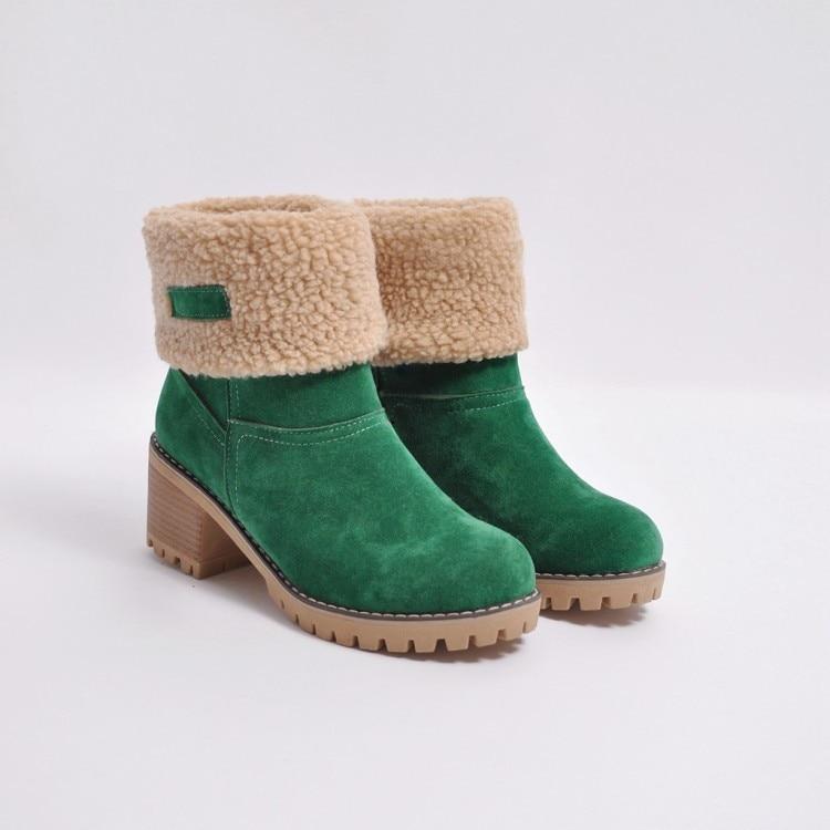 Bottes de neige isolantes en fourrure d'hiver