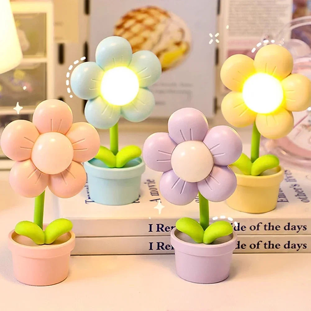 Lampe de table décorative forme fleur compacte