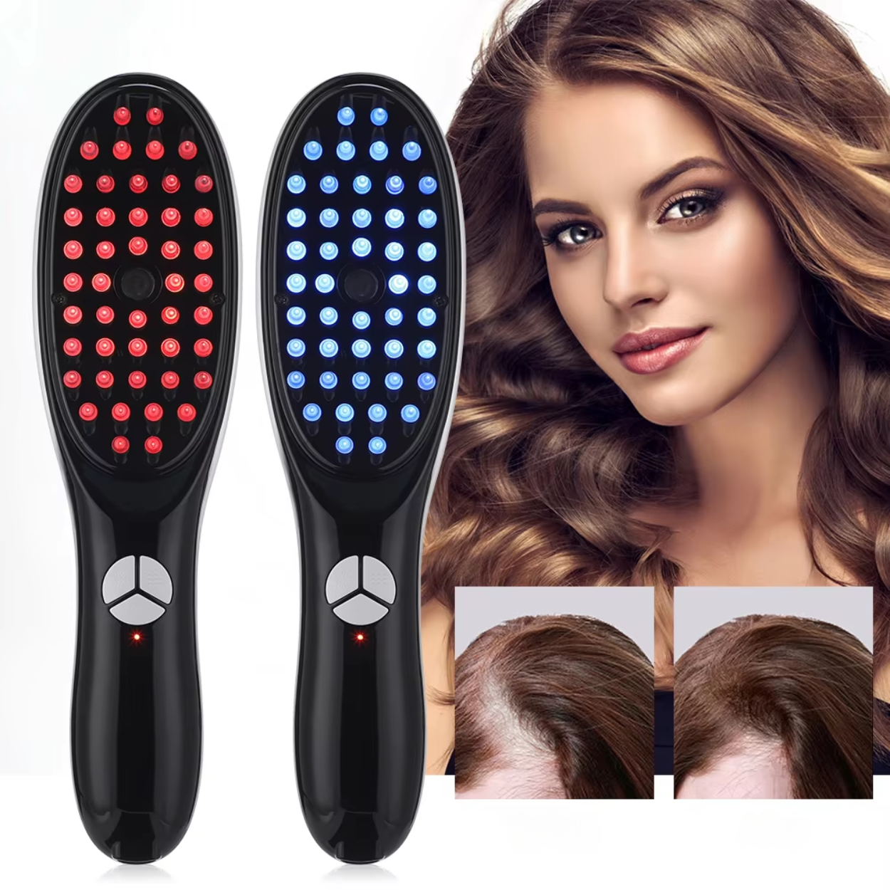 Peigne de Massage Coiffure 3-en-1 - Soin Cheveux Doux et Forts - Santeova