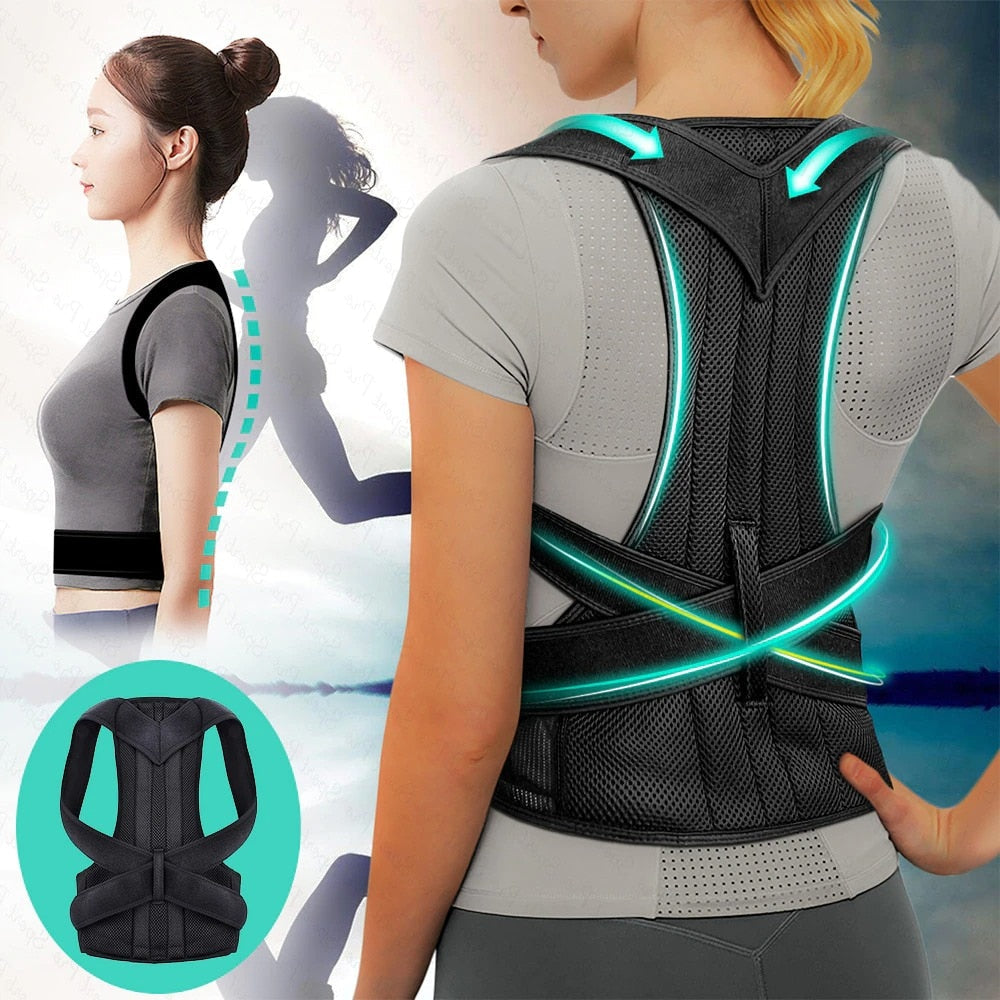 Correcteur de posture réglable en tissu respirant