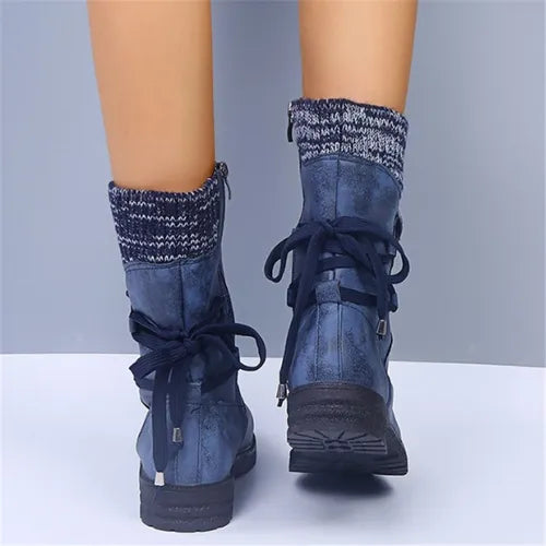 Bottes en daim élégantes à talon moyen