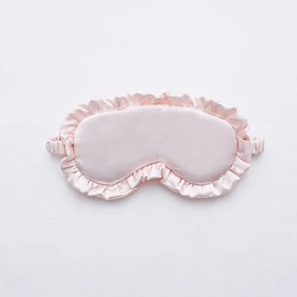 Masque de sommeil en soie à volants élégants