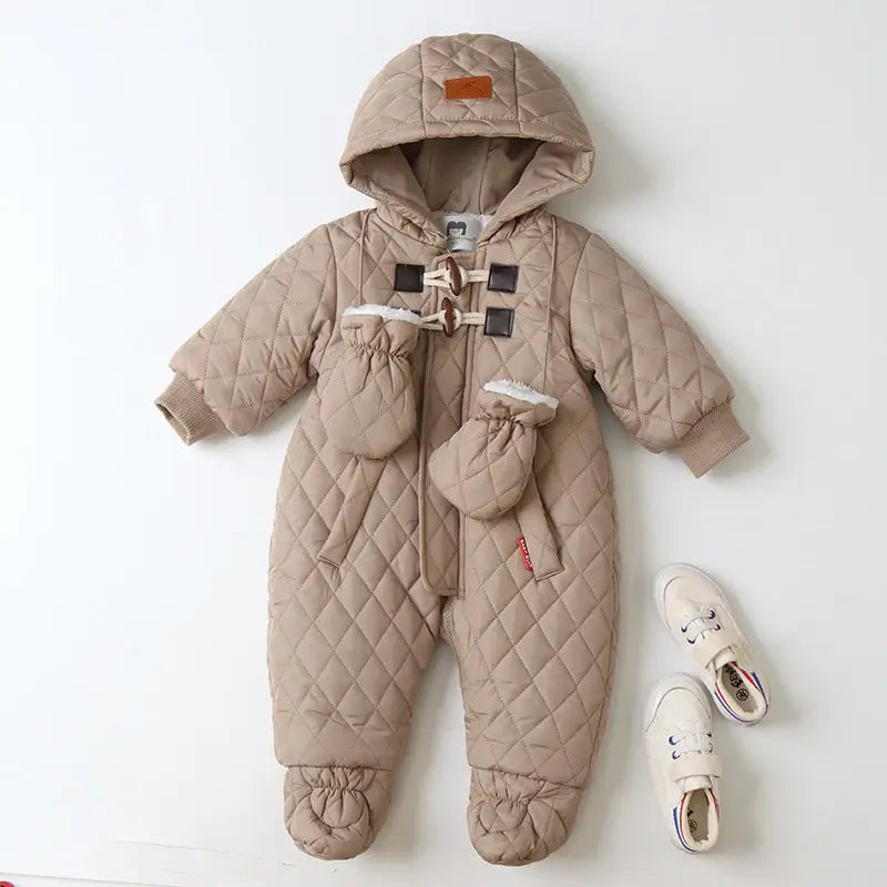 Combi-pilote bébé en velours doux et chaud