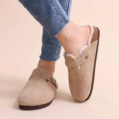 Sabots fourrés confortables en textile doux