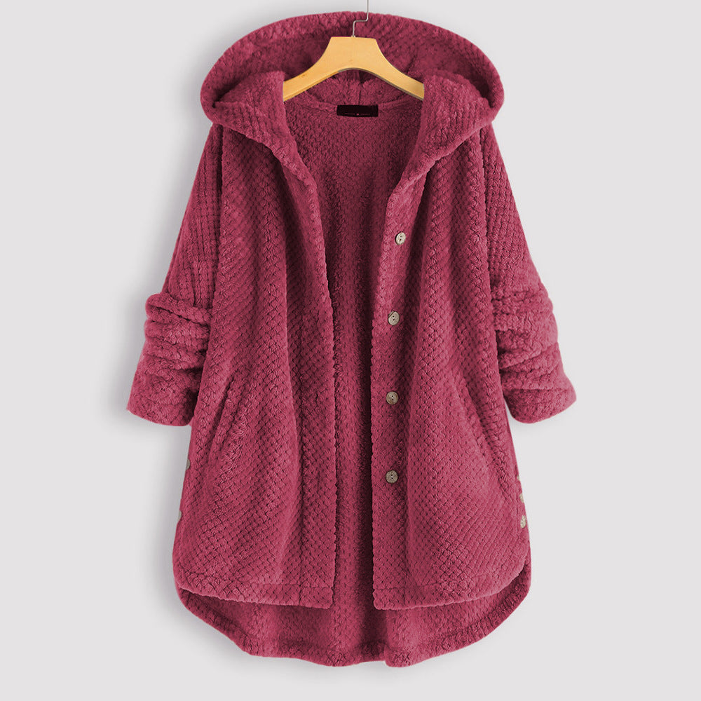 Veste d'hiver réversible en polaire avec capuche