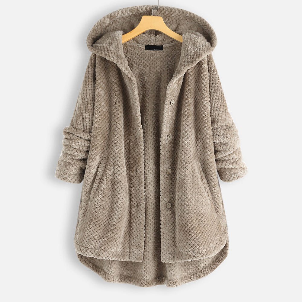 Veste d'hiver réversible en polaire avec capuche