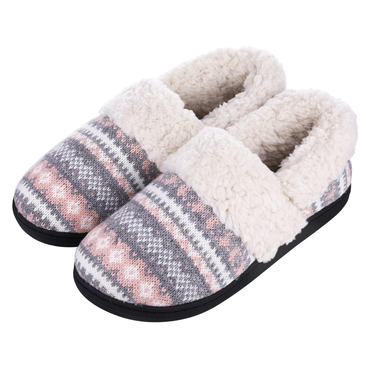 Pantoufles d’intérieur chaudes en tricot pelucheux hiver