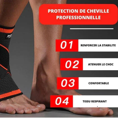 Attelle de cheville stabilisante à maintien renforcé