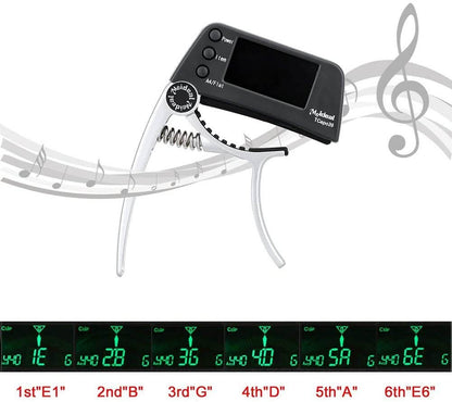 Capodastre réglable avec accordeur intégré pour guitare