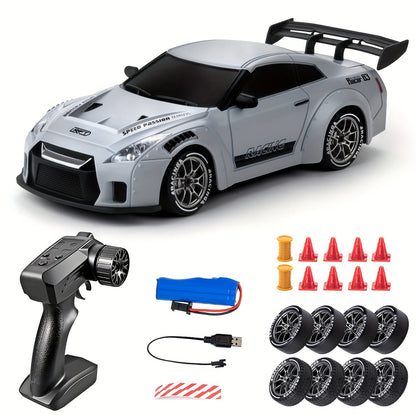 Voiture Télécommandée 4 Roues Motrices avec Éclairage LED | Jouet de Course Haut de Gamme pour Enfants