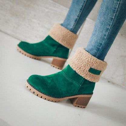 Bottes de neige isolantes en fourrure d'hiver
