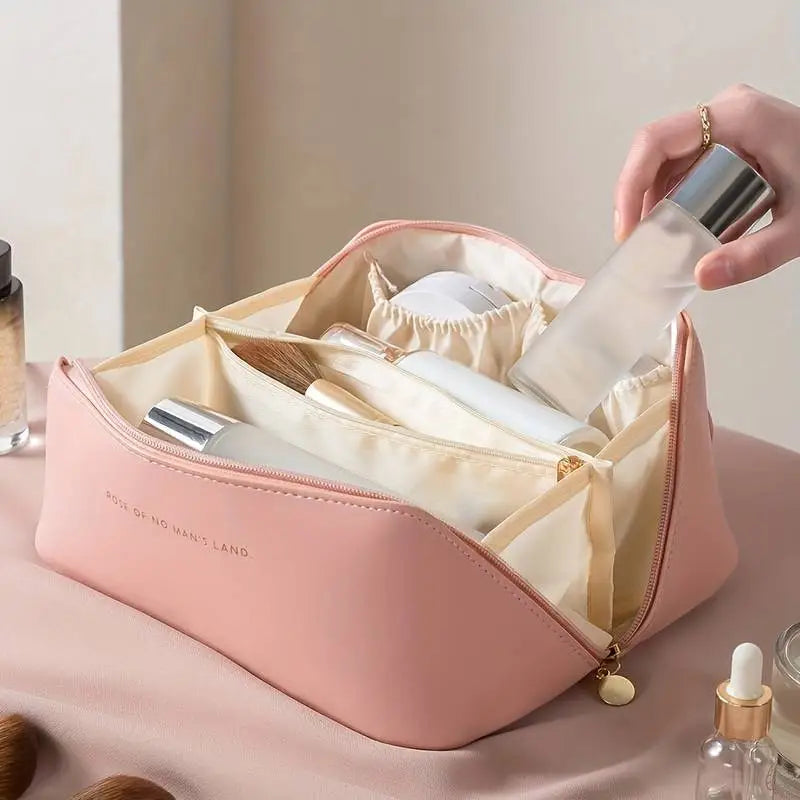 Trousse de toilette élégante à grande capacité en tissu résistant