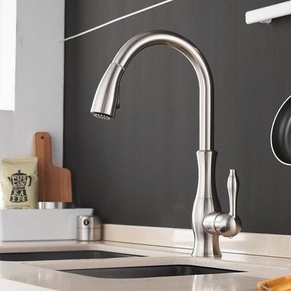 Robinet de cuisine extractible avec douchette flexible